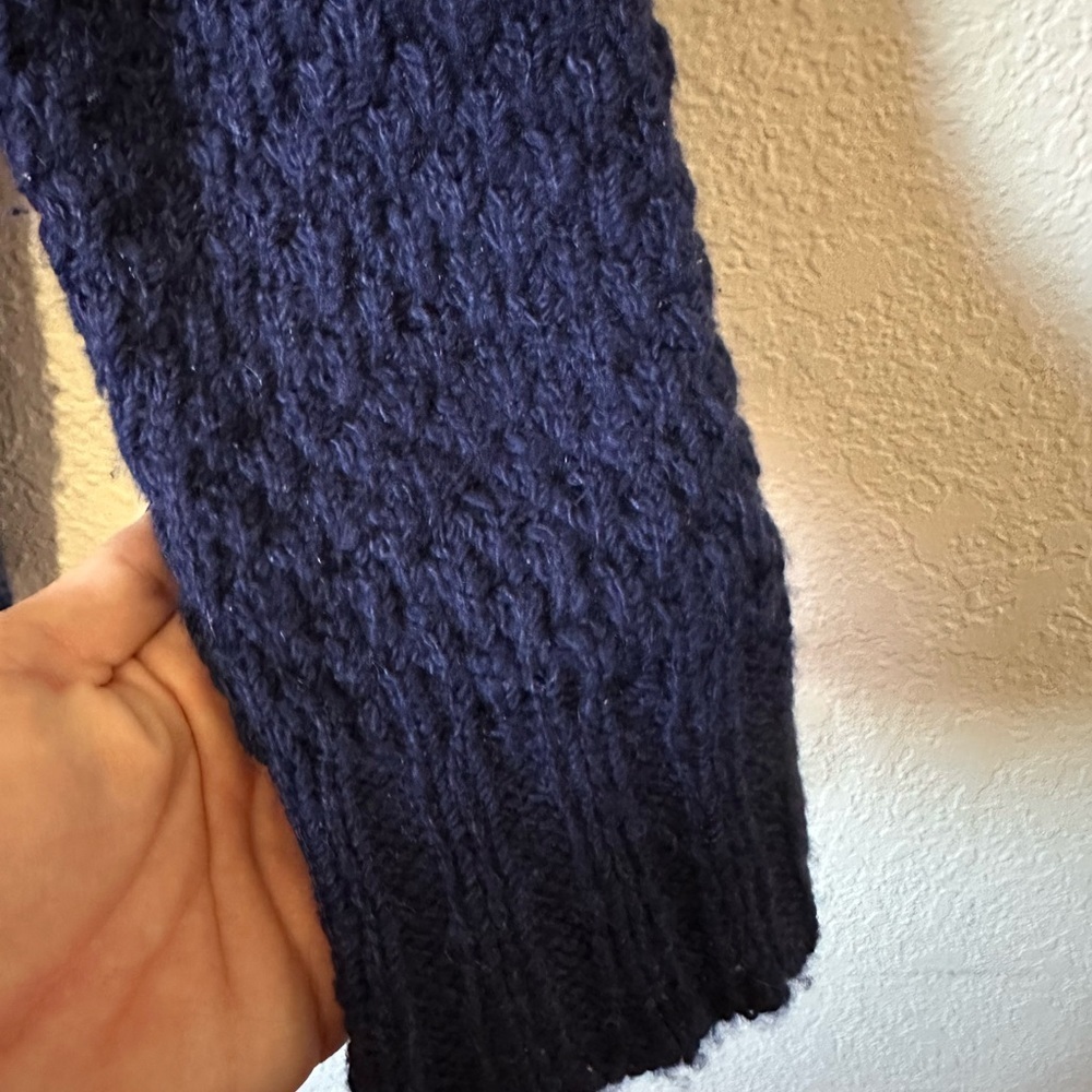 The Elder Statesman Deep Blue Cable Knit Cashmere Sweater - Size Small - Picture 6 of 9